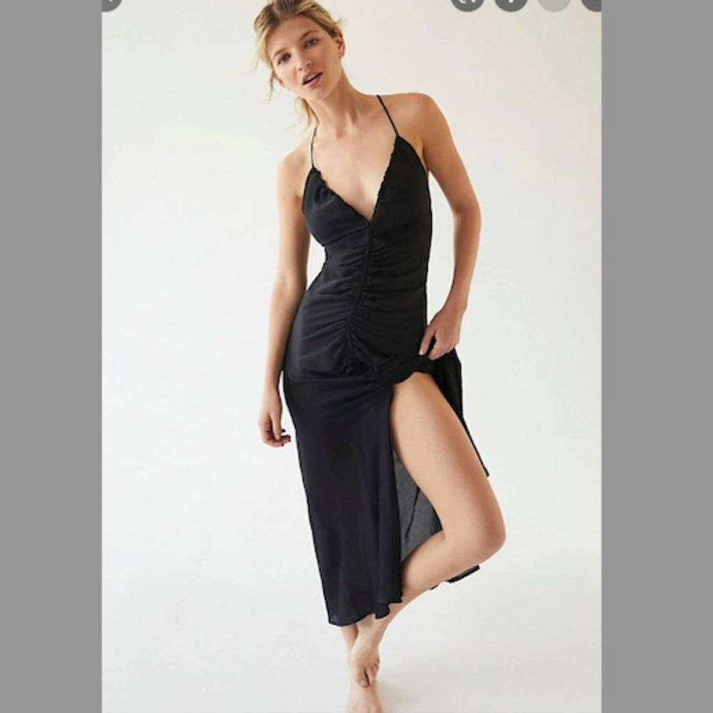Free People Nothing Better Midi Slip in Black Size XS NEW